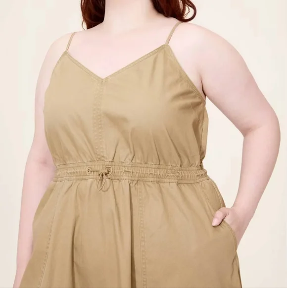 Woolrich NWT 3X Khaki Utility Midi Dress - Picture 4 of 5